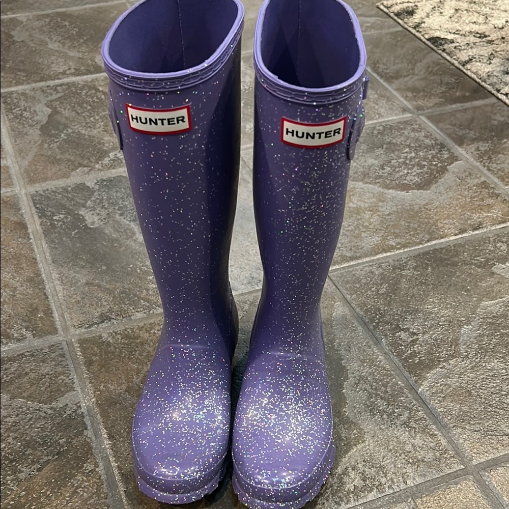 Hunter Purple Glitter Rain Boots